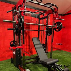 Smith Machine , Squat Rack , Leg Press , Leg Curl Add Weight Bench Adjustable Bench Olympic Barbell For Your Weights 