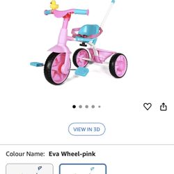 KRIDDO 2 in 1 Kids Tricycles Age 18 Month to 3 Years, EVA Wheels Upgraded, Gift, Trikes for Toddlers 2 to 3 Year Old with Push Handle and Duck Bell, P