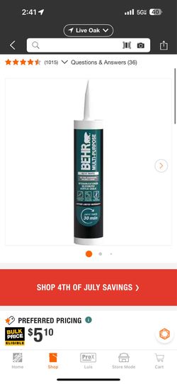 Box calking$48 af Home Depot asking$40