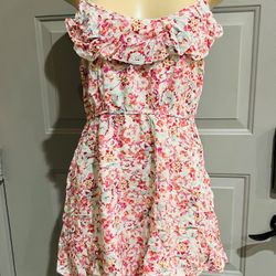Women’s Floral Print Dress Size L Preowned