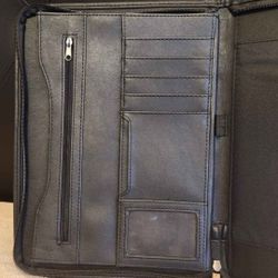 Notebook Zippered Portfolio Card Pockets Folder Organizer Binder