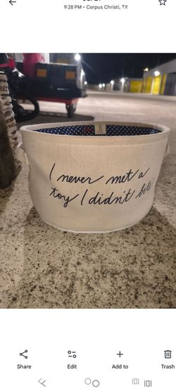 Canvas Pet Toy Storage Bin
