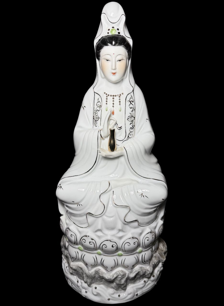 Vintage Porcelain Guan Yin Buddhist Statue