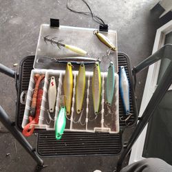 Bunch Of Older Tadys Deep Sea Lures 2 Jugs With A Gummy Attached And A Squid Lure 
