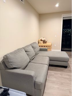 Gray Sectional (L Shape Couch) With Chaise
