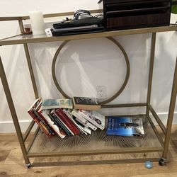 Glass bar cart