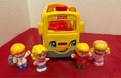 Fisher-Price Little People School Bus with 4 Figures - classic toy set - works