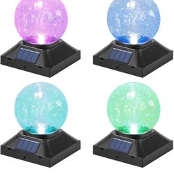 New! Solar Post Cap Lights Outdoor - Waterproof LED Fence Post Solar Lights for 3.5x3.5/4x4/5x5 Wood Posts in Patio, Deck or Garden Decoration Color L