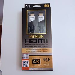 Premium 4KHDMI cable New.
Only 6 dollars. 
Great deal.