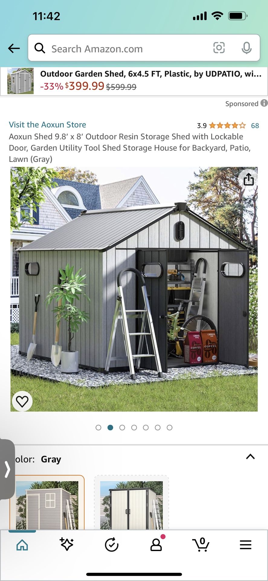 New In Box, Resin 8x10ft Storage Shed(see Description)