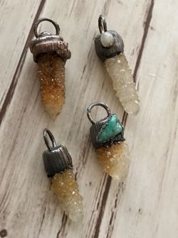 Spirit Quartz Cactus Quartz Fairy Quartz Citrine Bumblebee Jasper Solar Quartz Crystal Necklaces