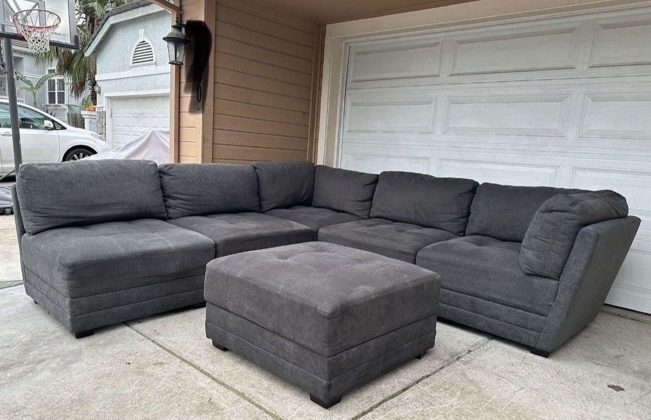Comfy Thomasville Costco Modular Sectional Couch/Sofa + Ottoman | FREE DELIVERY