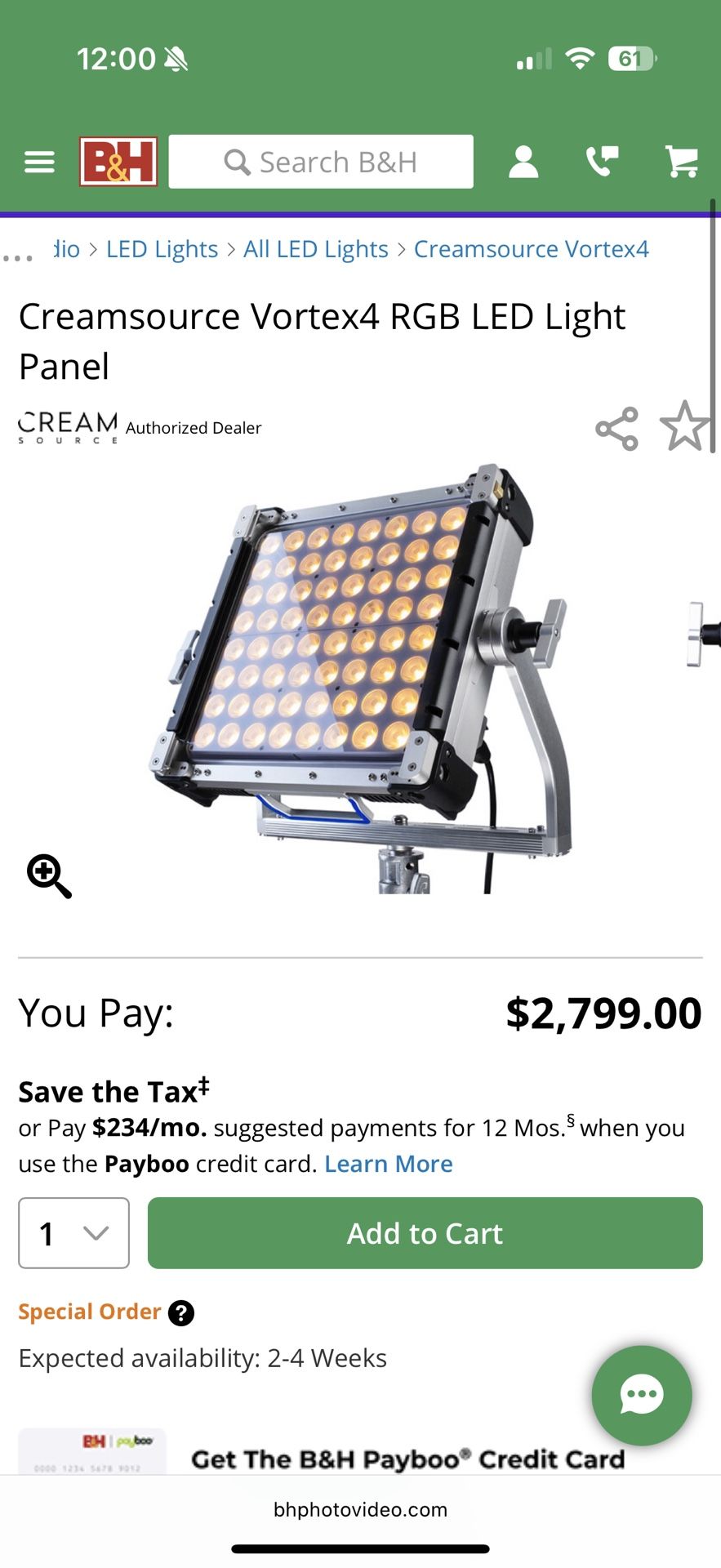Creamsource Vortex4 -With DOP Choice Snapbag-Brand New