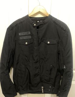 STREET AND STEEL Men's Medium Black MOTORCYCLE Jacket GENUINE.
