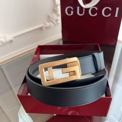 Gucci automatic smooth buckle belt, fine steel made hardware, width 35MM width, double-sided top layer cowhide, free cutting design