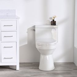 1.28 "gpf" Dual-flush Elongated Chair Height Floor Mounted One-piece Toilet (seat Included)