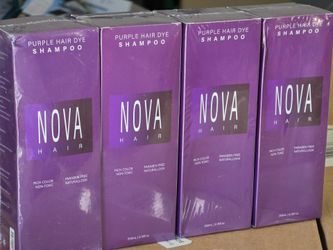 Nova Hair Purple Hair Dye Shampoo 200ml – Lot of 4