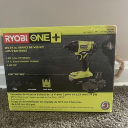 Ryobi One 18V Impact driver With 2 Batteries 