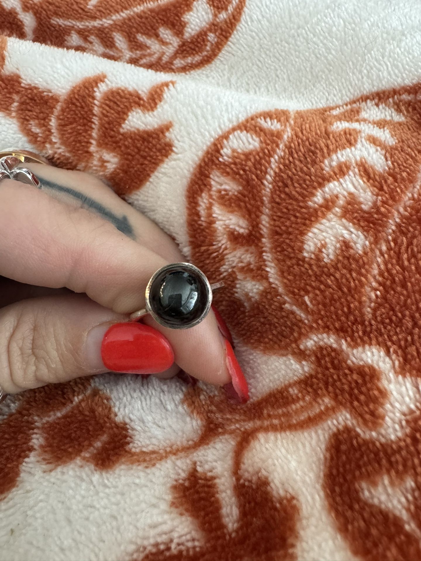 Sterling Silver Black Stone Ring