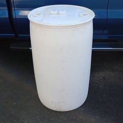 1 Food Grade White 55 Gallon Plastic 55 Gallon Barrel / Rain Barrel