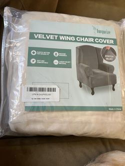 Velvet wing chair cover. Forro para sillon