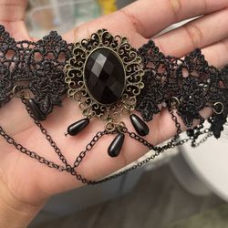 Black “renaissance” “medieval” Choker Necklace 