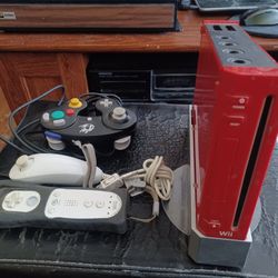 NINTENDO RED WII SYSTEM WITH GAMES 🎮 $350 FINAL PRICE READ DESCRIPTION AND SEE 👀 ALL PICTURES 