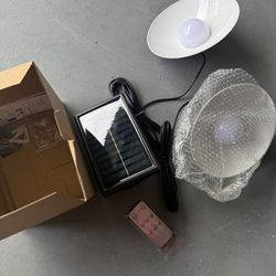 Solar Pendant Lights, Solar Powered Shed Light Outdoor Indoor Gazebo Light with Remote, Waterproof