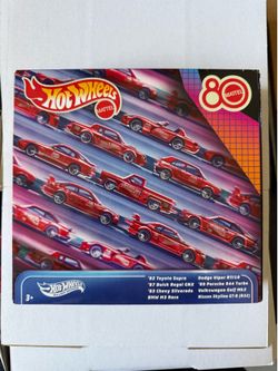 Hot Wheels Mattel 80th Anniversary 8-Pack  Red 83 Silverado Skyline Supra