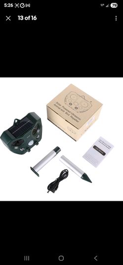 Solar Ultrasonic Bird Repeller Pest Control Scarer Deterrent Mice Motion Sensor