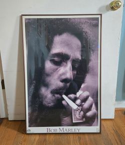 1994 funky productions Bob Marley custom metal frame poster