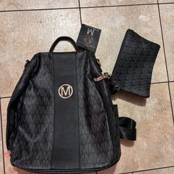 MKP Marco Black Backpack And  Wallet 