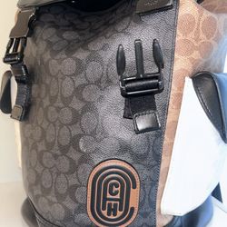 Authentic Coach Track Backpack Signature Canvas
