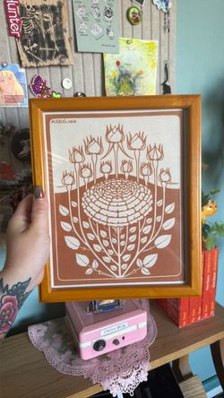 Framed Floral Art Nouveau 8x10 Print