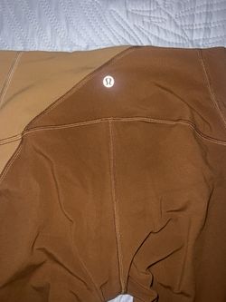 Lululemon Nulu Colour Block Tight Copper Brown Bold Beige Size 6