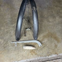 1949 Columbia Bicycle Fenders, Light, Forks, Chain Guard and Stem. 