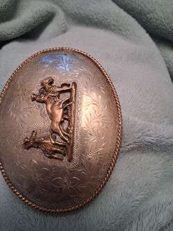 Western Rodeo Belt Buckle Oval Engraved