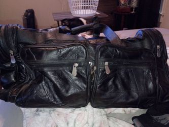 Black Leather Duffle Bag