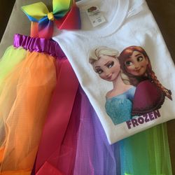 Frozen 4T Tutu Outfit Elsa And Ana 