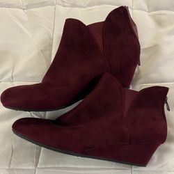 Womens Marabella Chloe Burgundy Suede Dreas Boots Sz 9 1/2