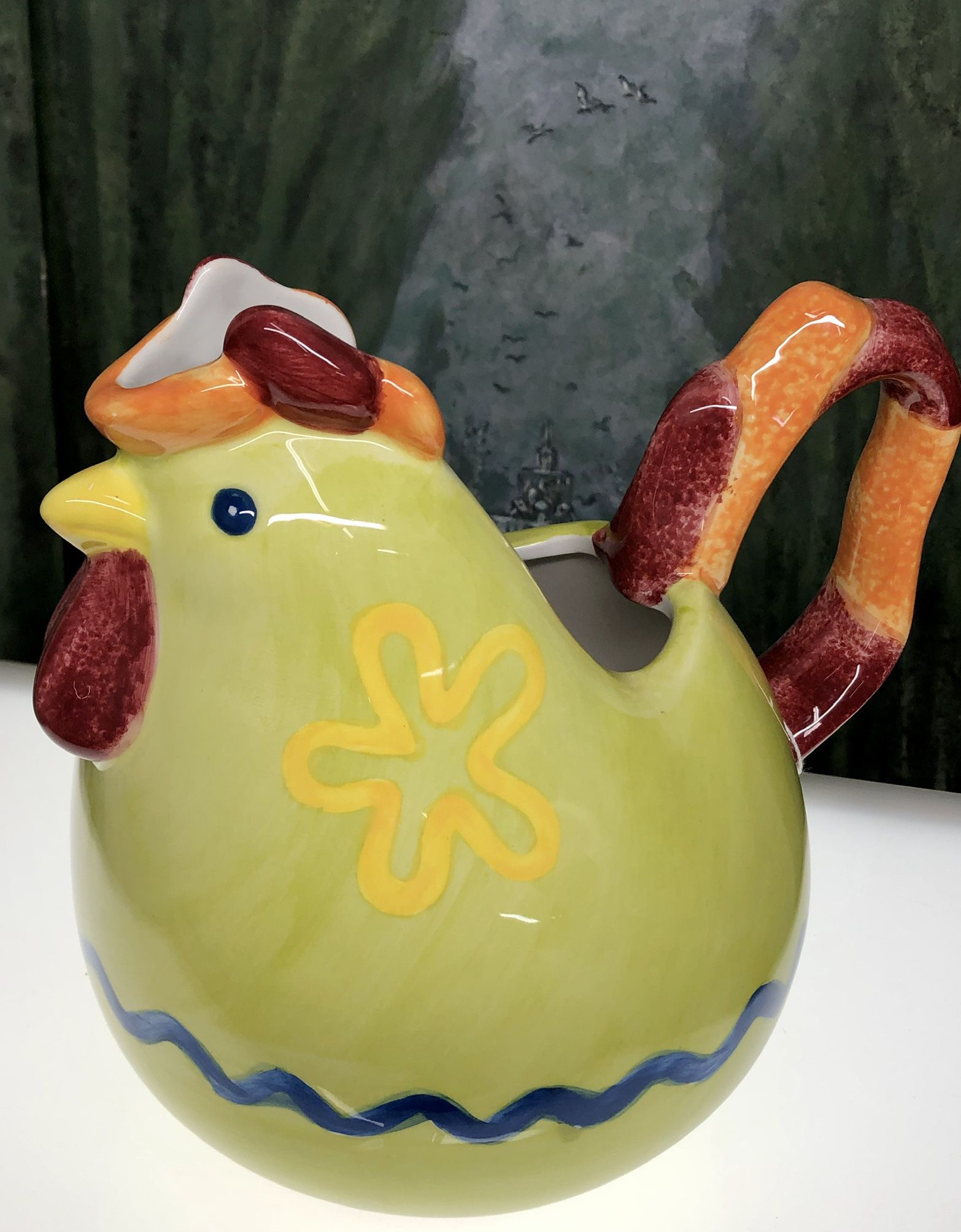 Large Yellow Chicken Pitcher