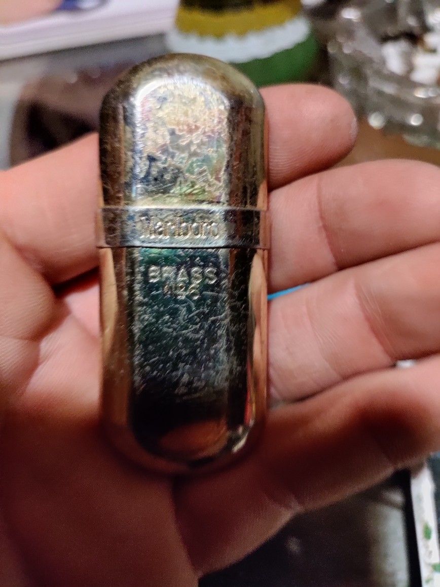 Marlboro Brass No. 6 Flat Tube Pocket Lighter 