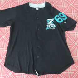 vintage wilson baseball jersey z100 new york dave foxx 69 2XL