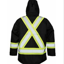 Viking Men's Professional® Journeyman Hi-Vis Class 1 Waterproof FR Trilobal Rip-Stop Hooded Jacket