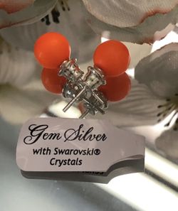 Orange yellow lovely earrings. 925 silver