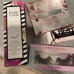 Babe Lash Liquid Black Eyeliner ,Fenty Beaty By Rihanna  Hot Cherry Gloss Bomb Heat ,Fenty All Over Diamond Veil