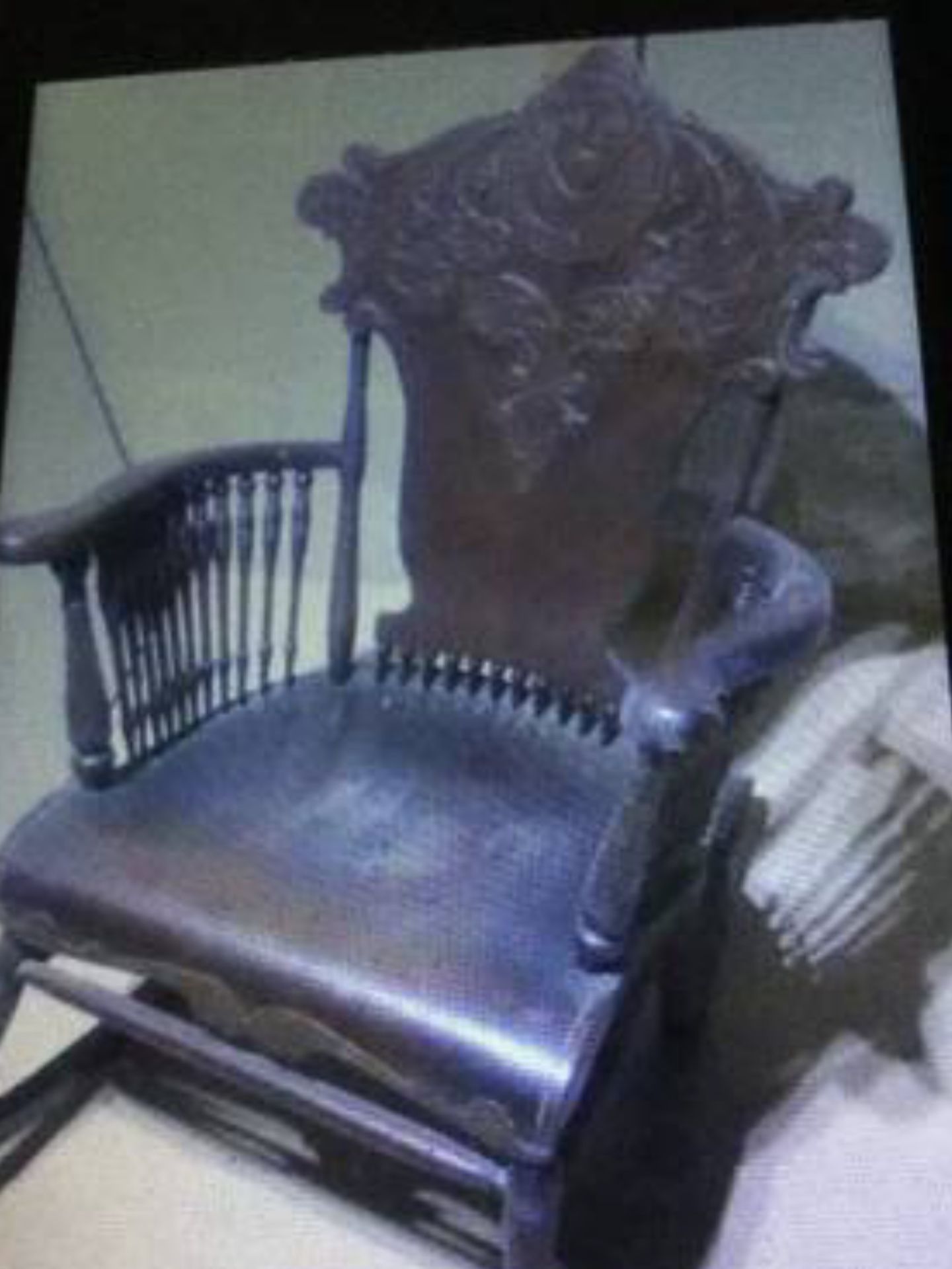 Beautiful Antique Hand Carved Rocking Chair