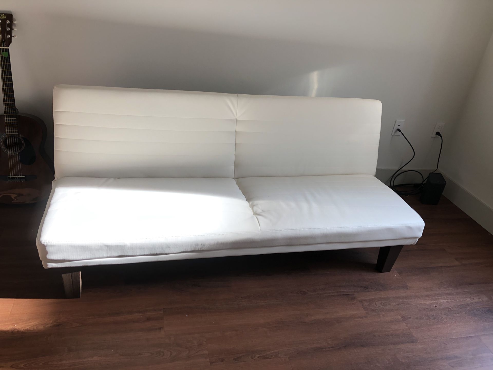 Convertible futon with microfiber upholstery