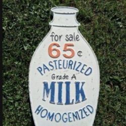 RARE~PASTEURIZED GRADE A MILK 65 cents. Metal Sign. Measures 24x13...asking $50.00