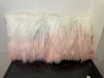 Ombre Pearl blush long hair decorative pillows. Size 17x17 in